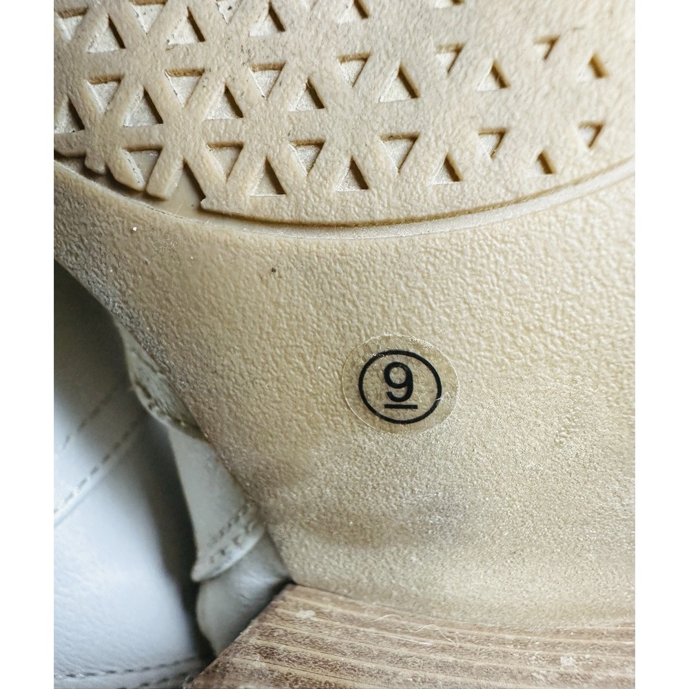 Lulus Vancy Stone Pointed Toe Mid Calf Boots‎ Cream White Western Women's 9 - Picture 13 of 15
